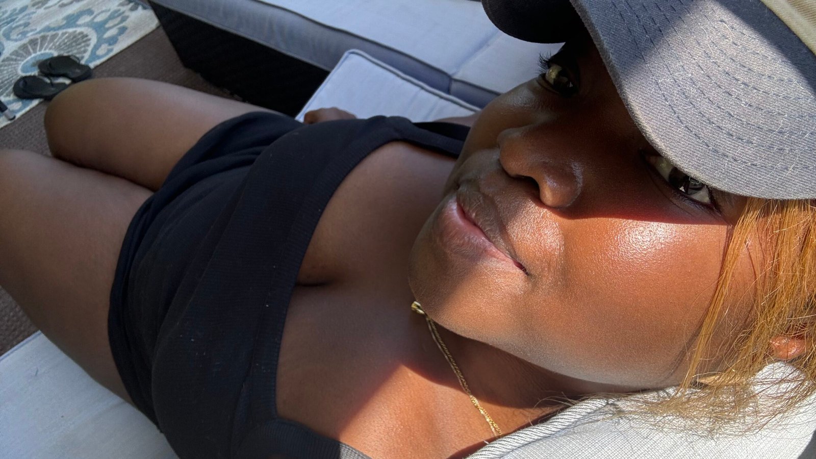 Close-up of healthy skin texture in daylight